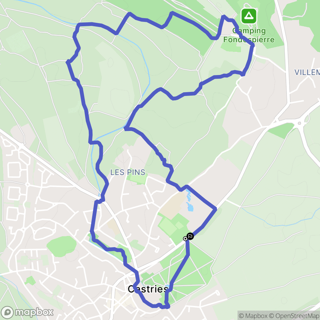 Castries : carte du parcours de randonnée - France