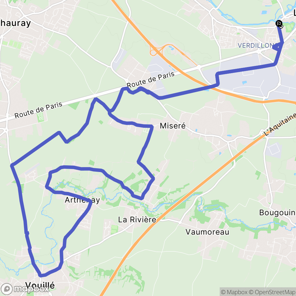 La Crèche : carte du parcours de randonnée - France