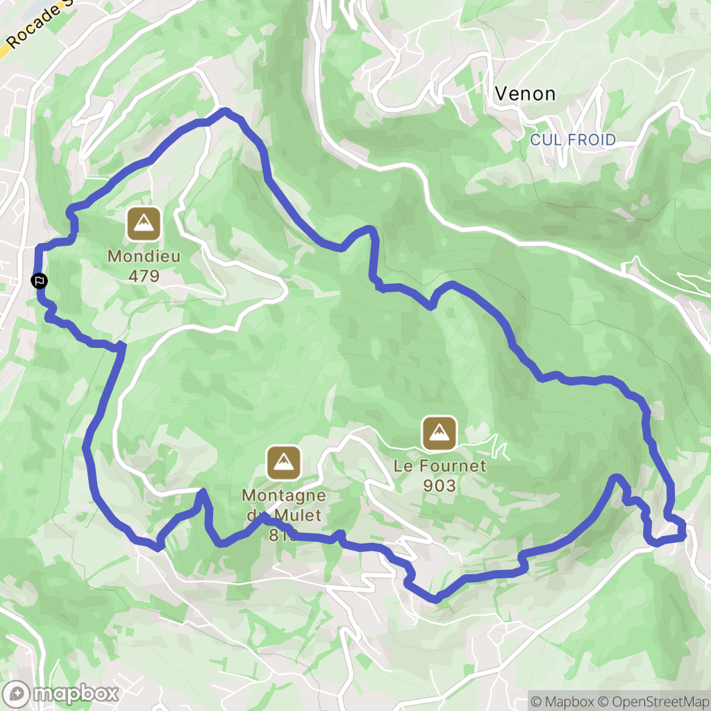 Saint-Martin-d'Hères : carte du parcours de randonnée - France