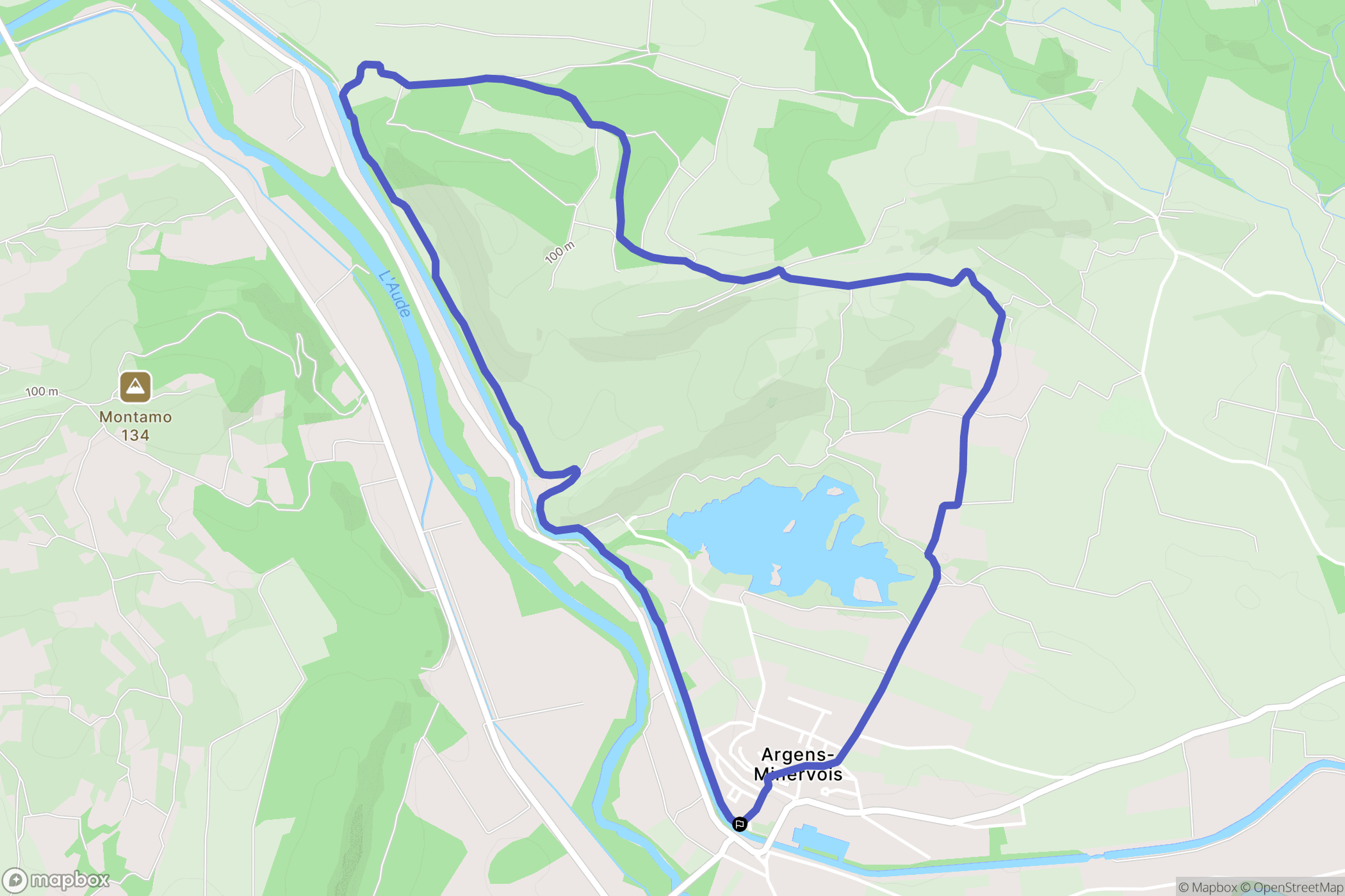 Argens-Minervois : carte du parcours de randonnée - France