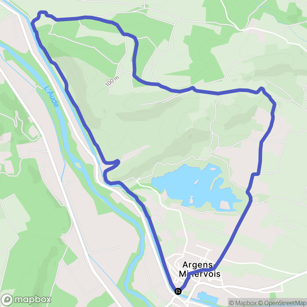 Argens-Minervois : carte du parcours de randonnée - France