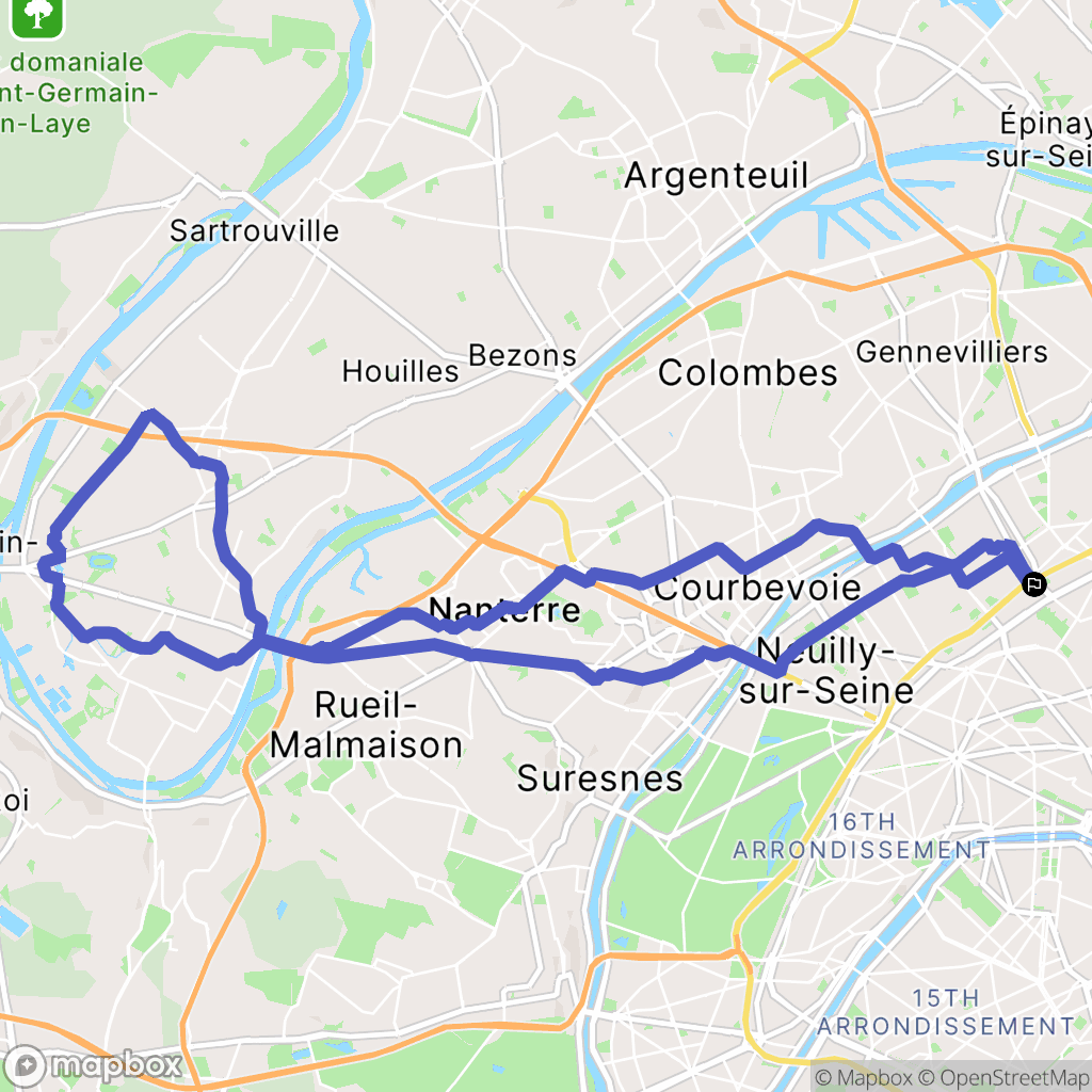 Paris : carte du parcours de randonnée - France