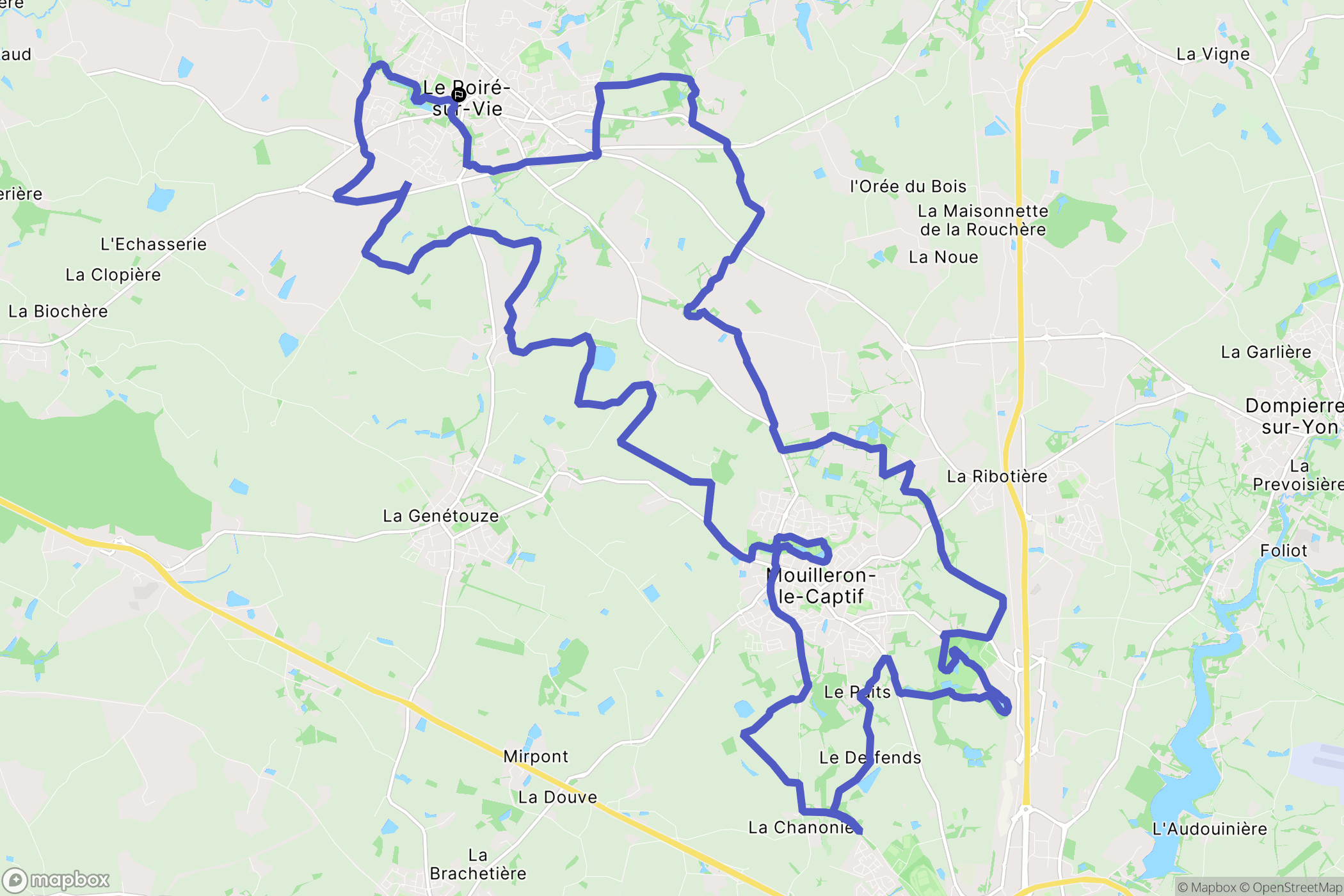 Le Poiré-sur-Vie : carte du parcours de randonnée - France