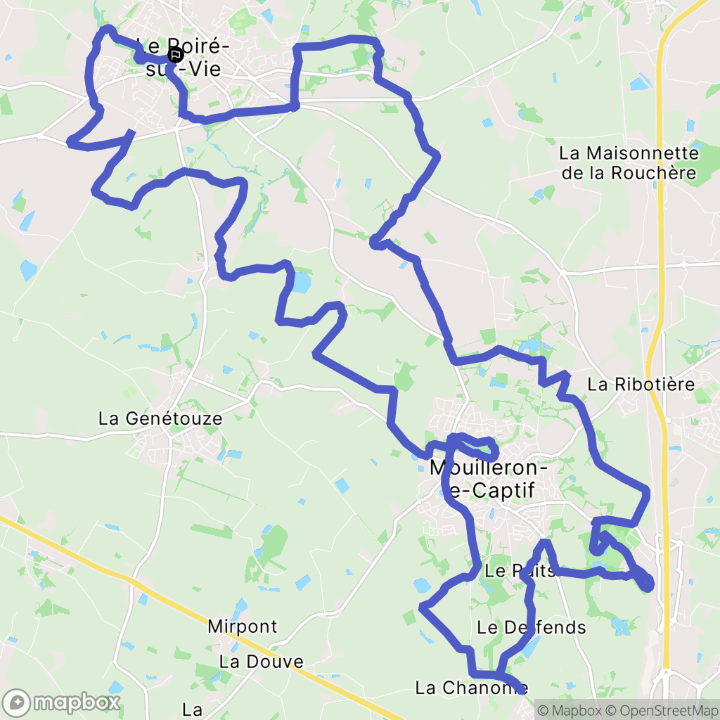 Le Poiré-sur-Vie : carte du parcours de randonnée - France