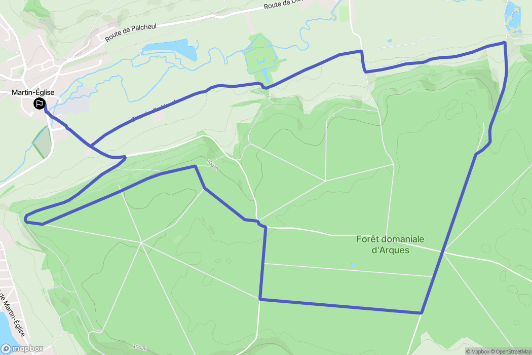 Martin-Église : carte du parcours de randonnée - France