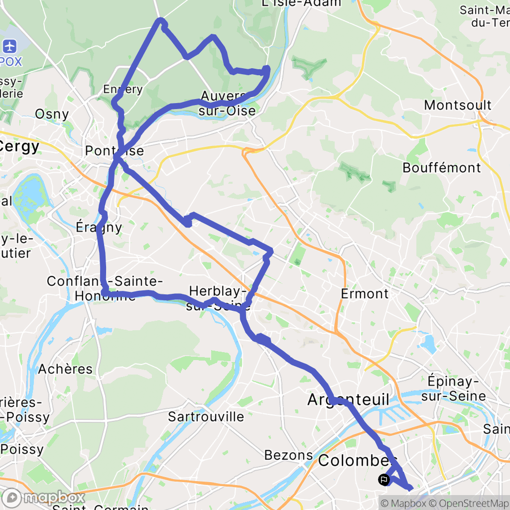 Bois-Colombes : carte du parcours de randonnée - France