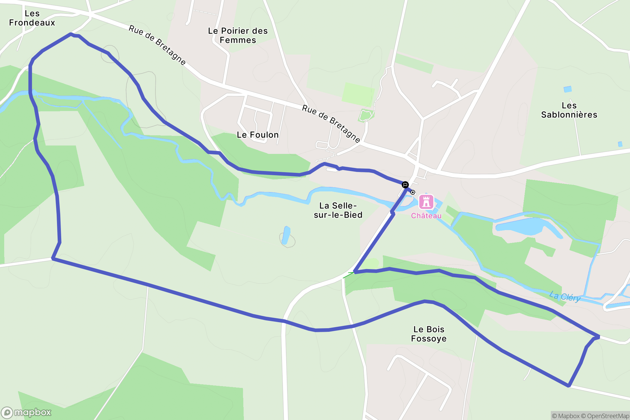 La Selle-sur-le-Bied : carte du parcours de randonnée - France