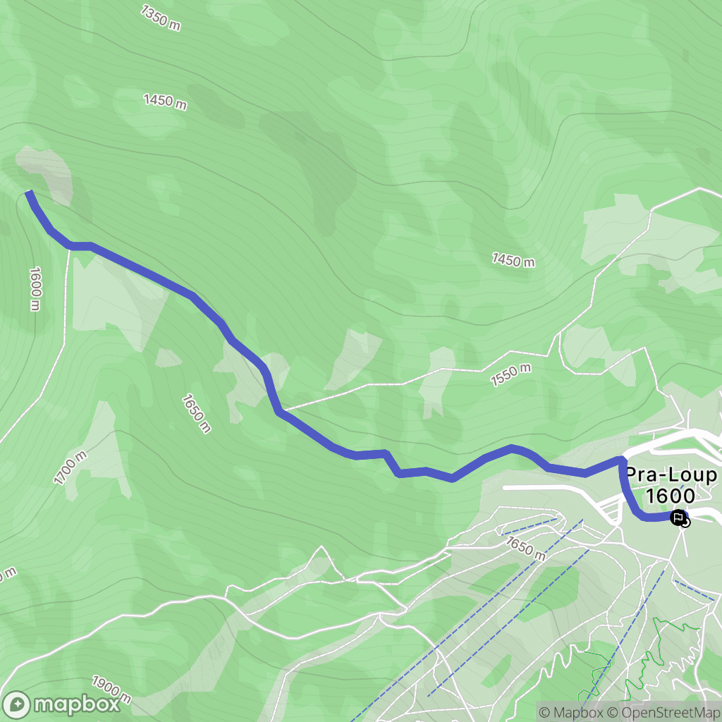 Uvernet-Fours : carte du parcours de randonnée - France