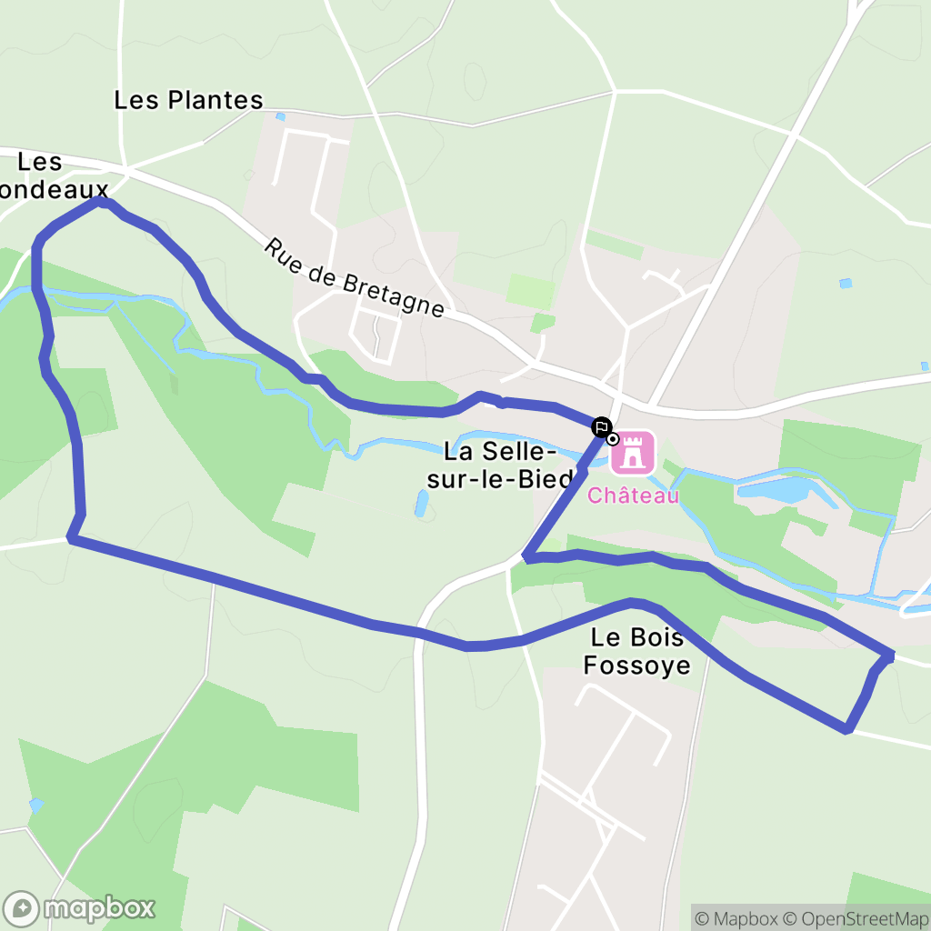 La Selle-sur-le-Bied : carte du parcours de randonnée - France