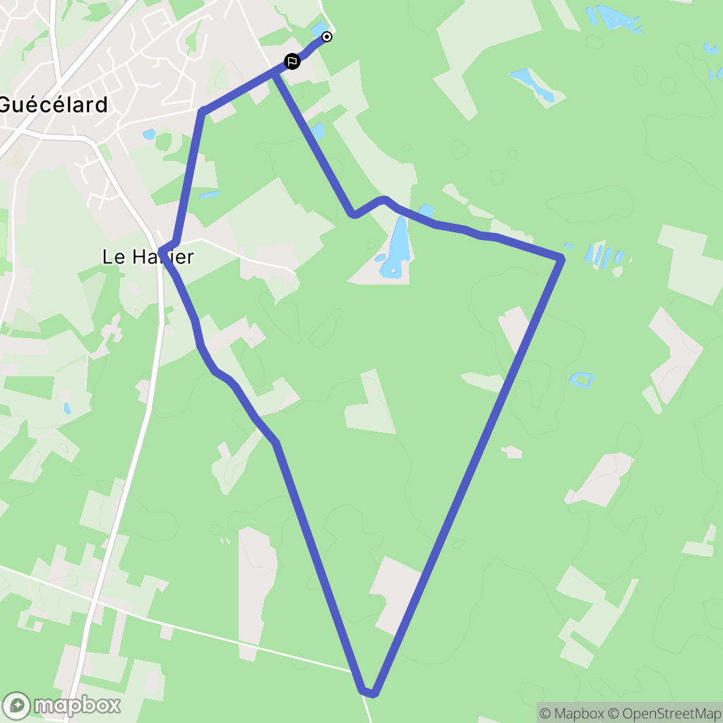 Guécélard : carte du parcours de randonnée - France