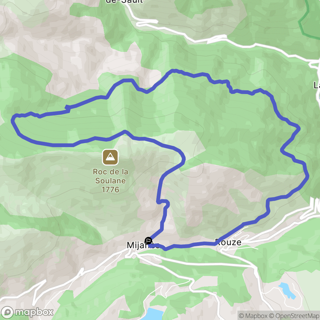 Mijanès : carte du parcours de randonnée - France