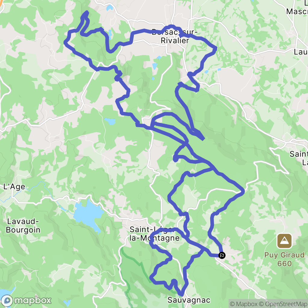 Saint-Léger-la-Montagne : carte du parcours de randonnée - France