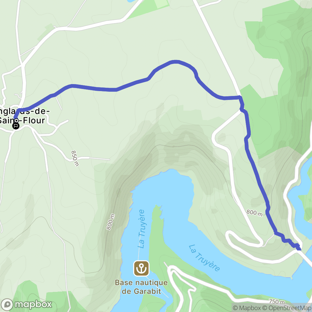 Anglards-de-Saint-Flour : carte du parcours de randonnée - France