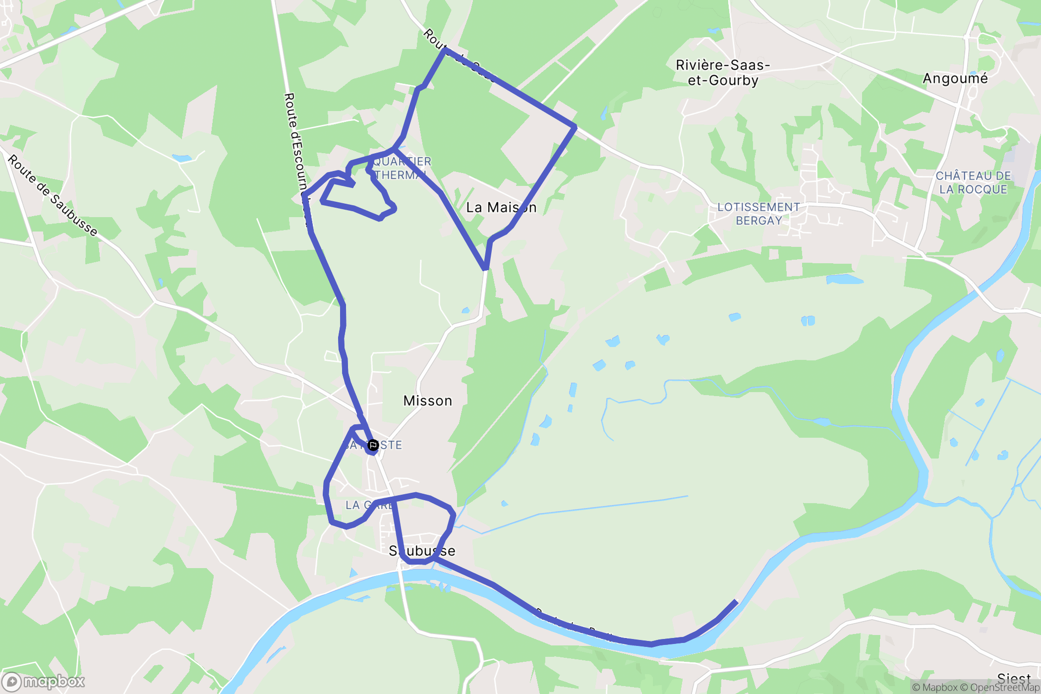 Saubusse : carte du parcours de randonnée - France