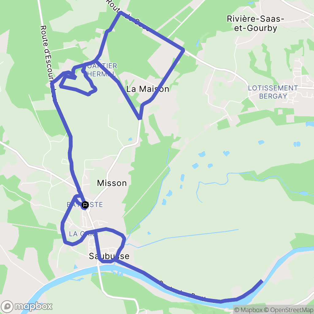 Saubusse : carte du parcours de randonnée - France
