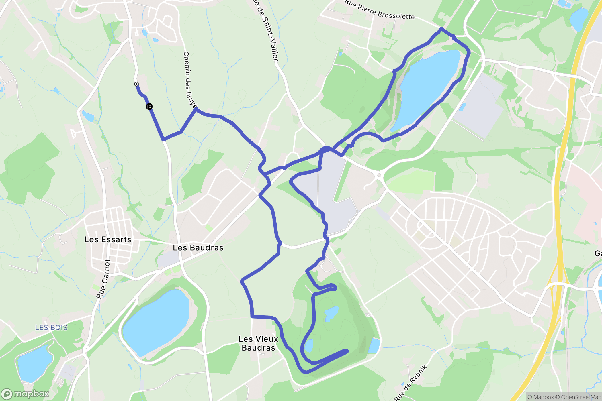 Sanvignes-les-Mines : carte du parcours de randonnée - France
