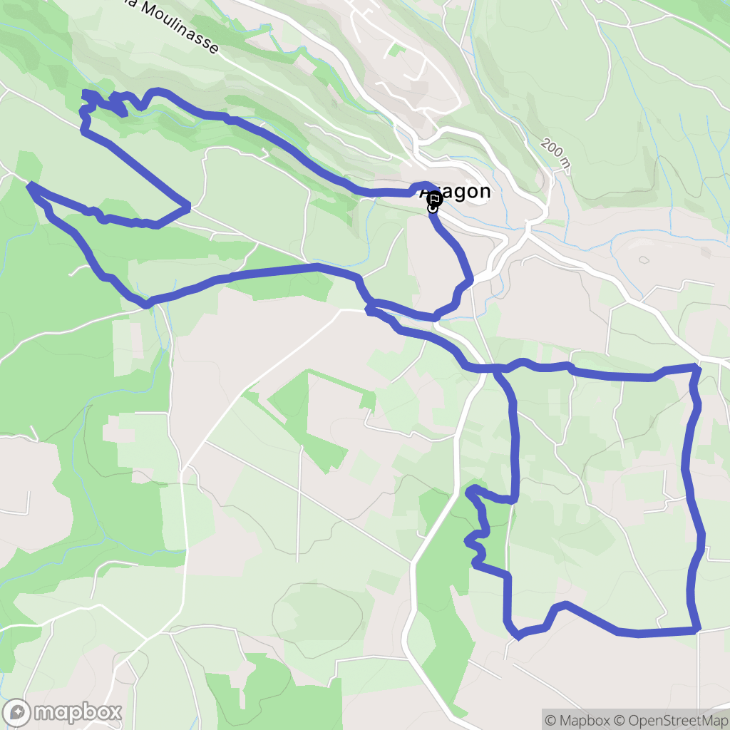 Aragon : carte du parcours de randonnée - France