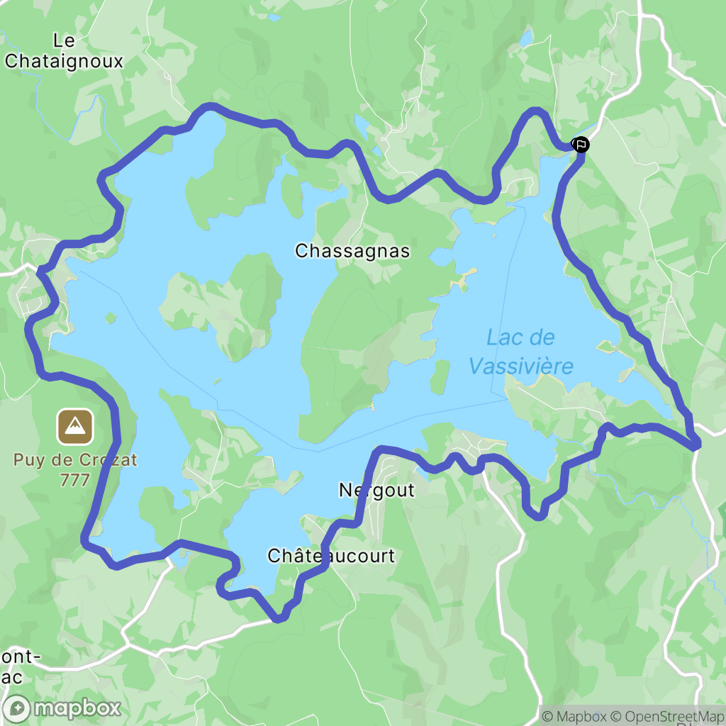 Royère-de-Vassivière : carte du parcours de randonnée - France