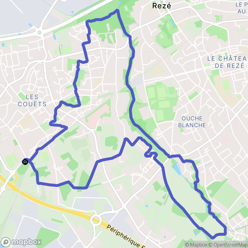 Bouguenais : carte du parcours de randonnée - France
