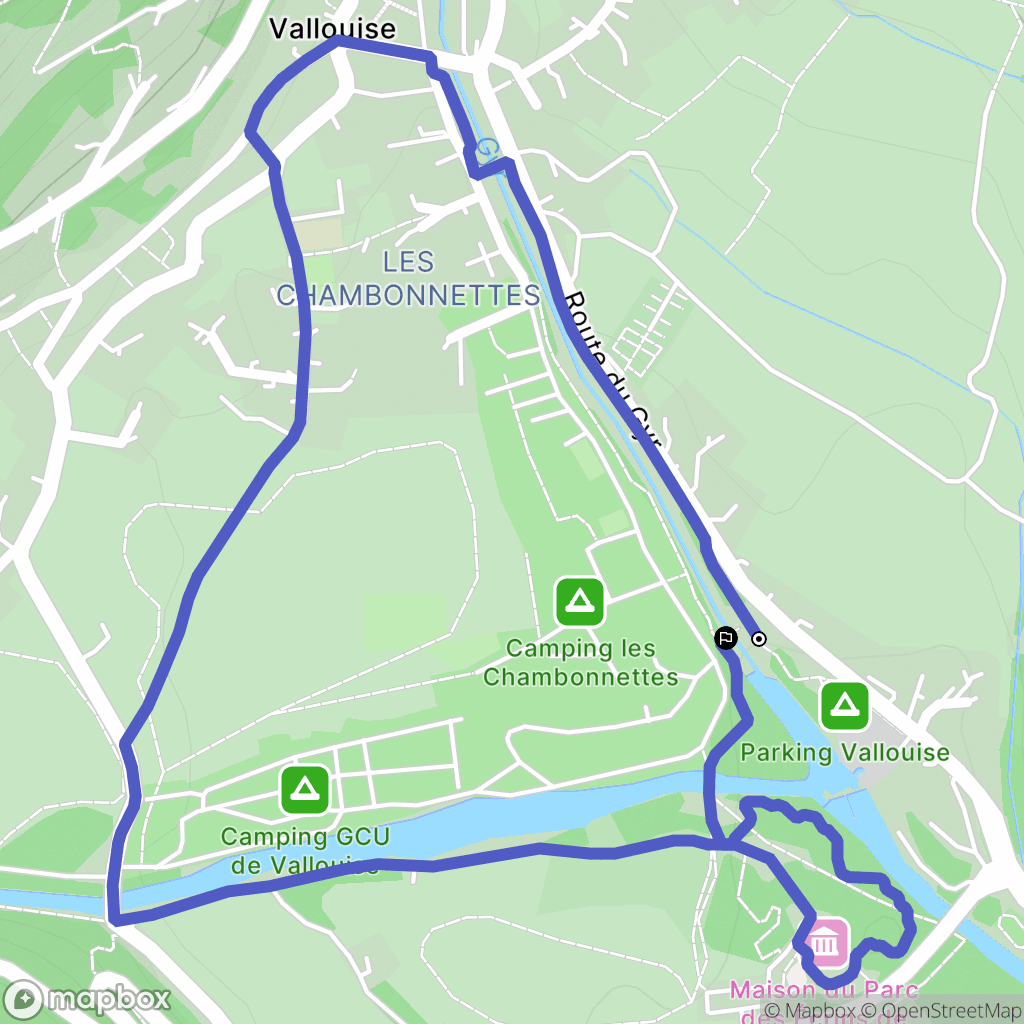 Vallouise-Pelvoux : carte du parcours de randonnée - France