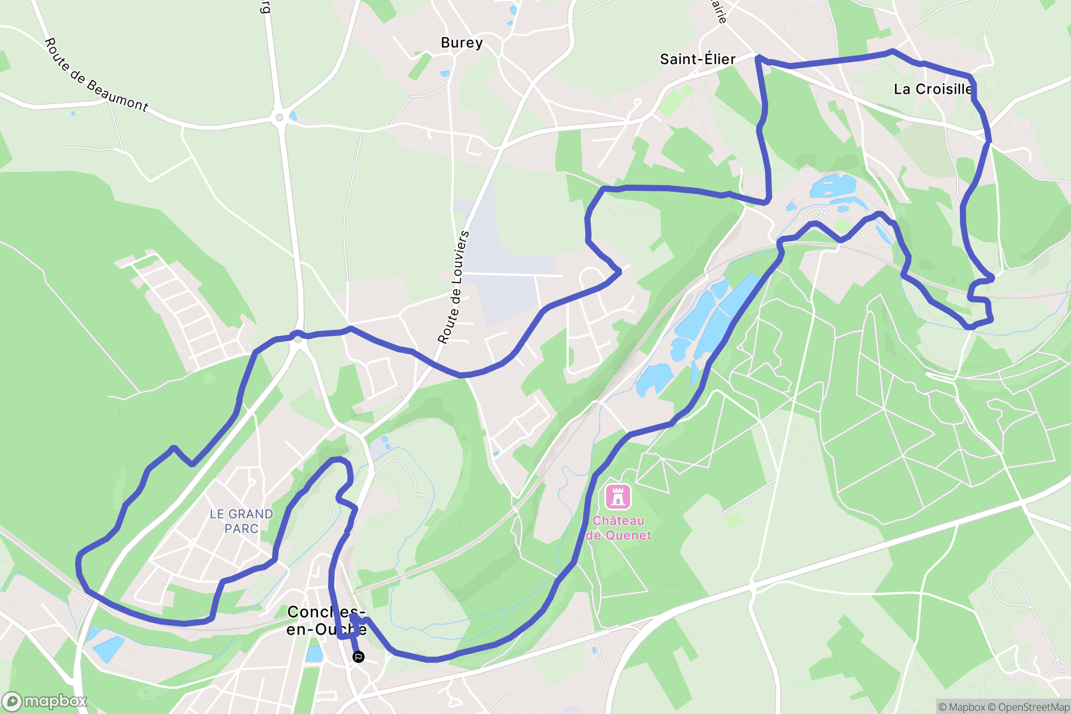 Conches-en-Ouche : carte du parcours de randonnée - France
