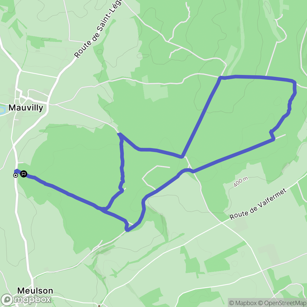 Mauvilly : carte du parcours de randonnée - France
