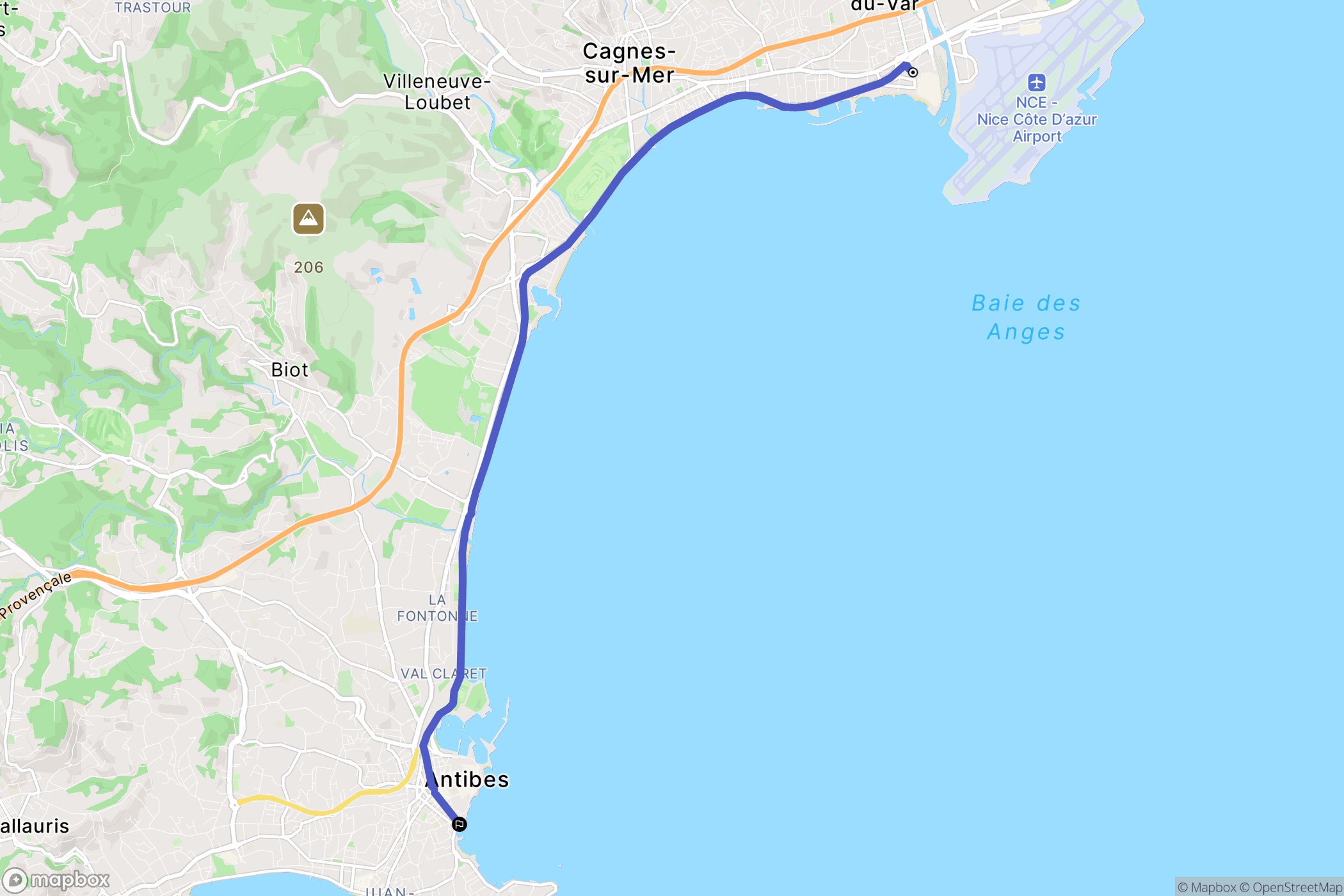 Saint-Laurent-du-Var : carte du parcours de randonnée - France