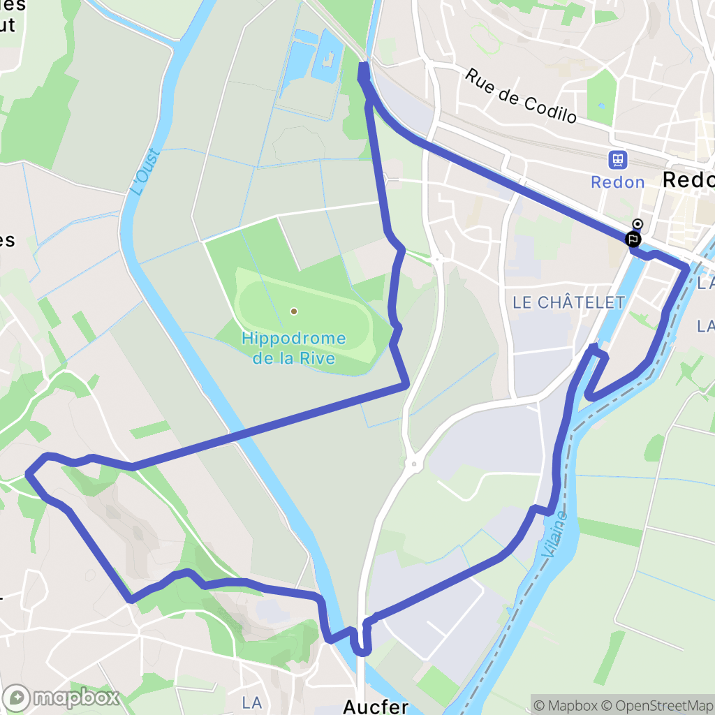 Redon : carte du parcours de randonnée - France