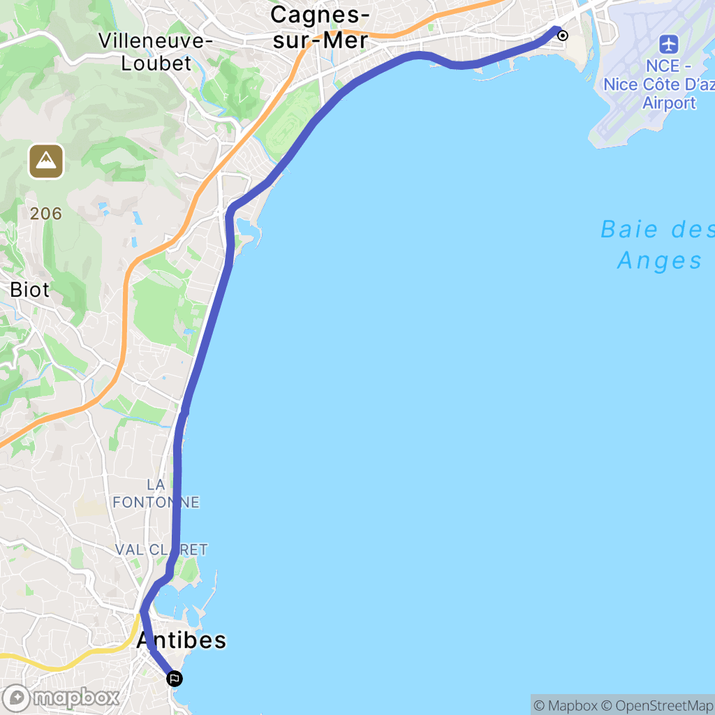 Saint-Laurent-du-Var : carte du parcours de randonnée - France