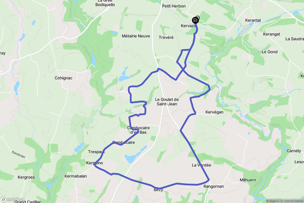 Questembert : carte du parcours de randonnée - France
