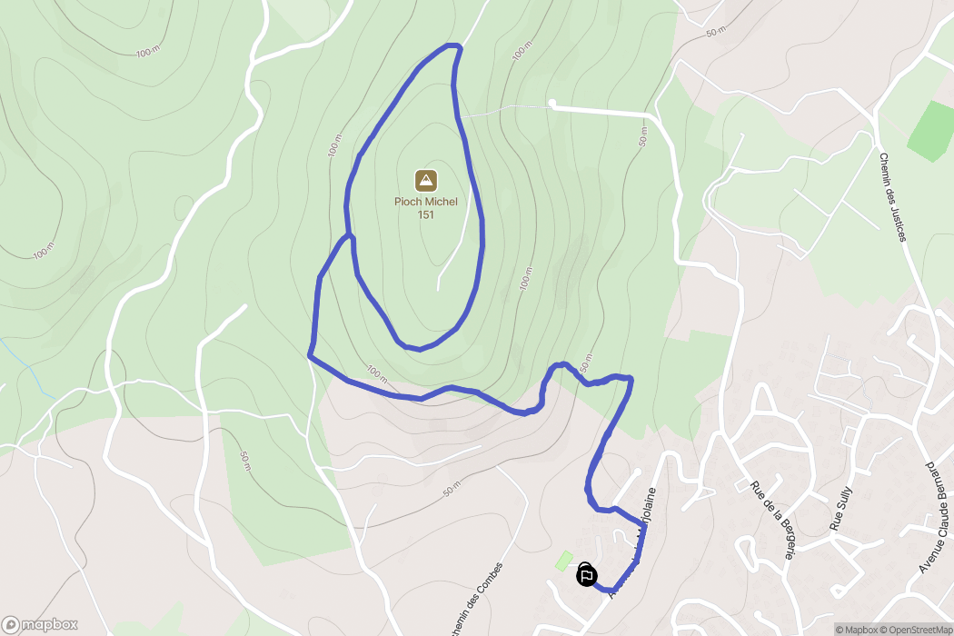 Frontignan : carte du parcours de randonnée - France