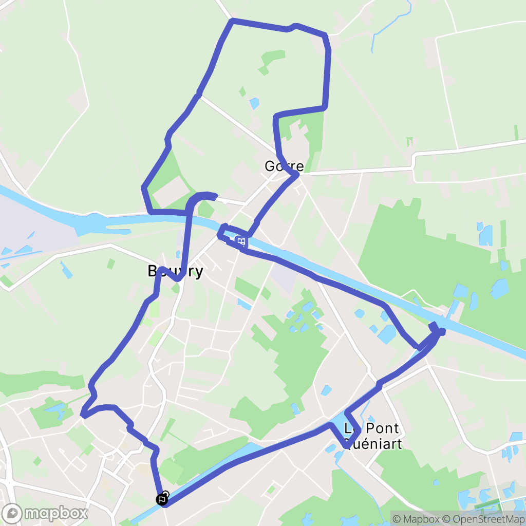 Beuvry : carte du parcours de randonnée - France