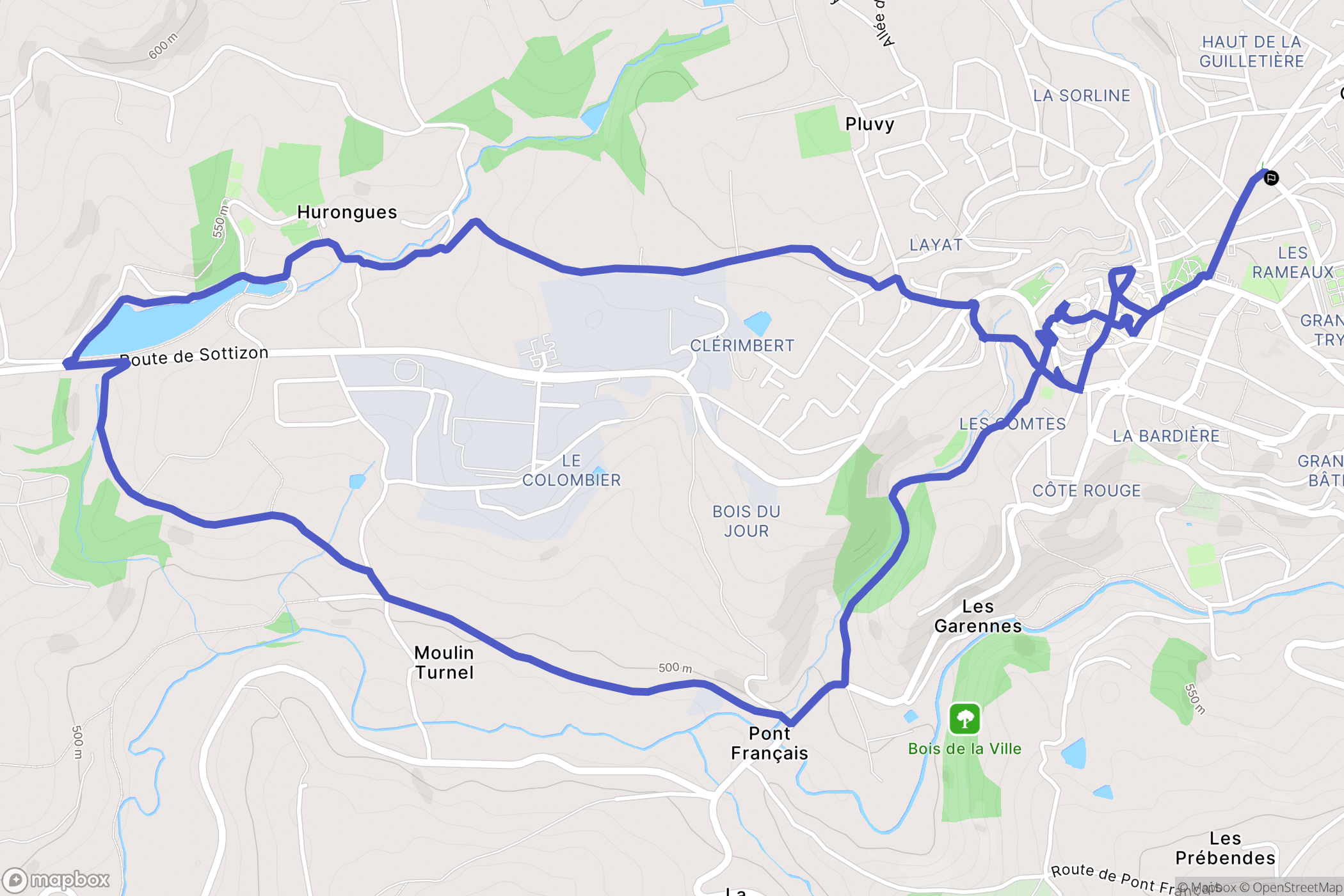 Saint-Symphorien-sur-Coise : carte du parcours de randonnée - France