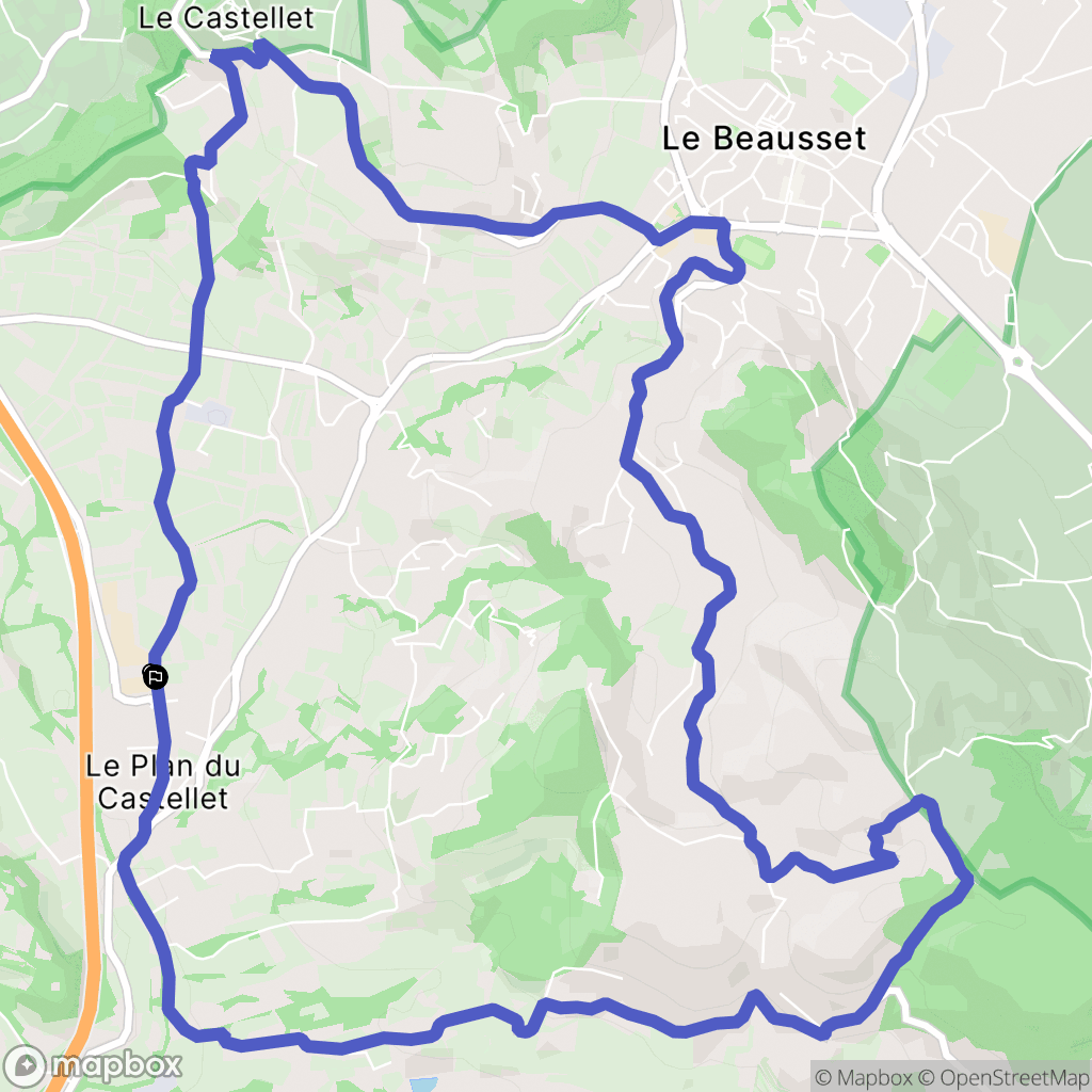 Le Castellet : carte du parcours de randonnée - France