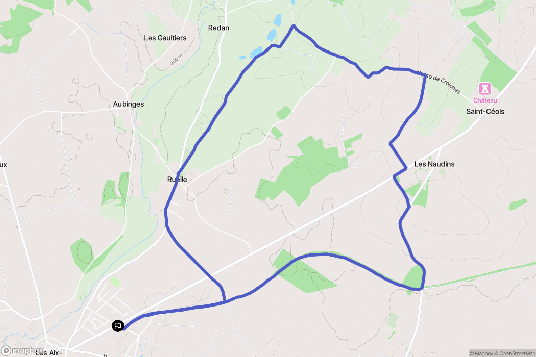 Les Aix-d'Angillon : carte du parcours de randonnée - France