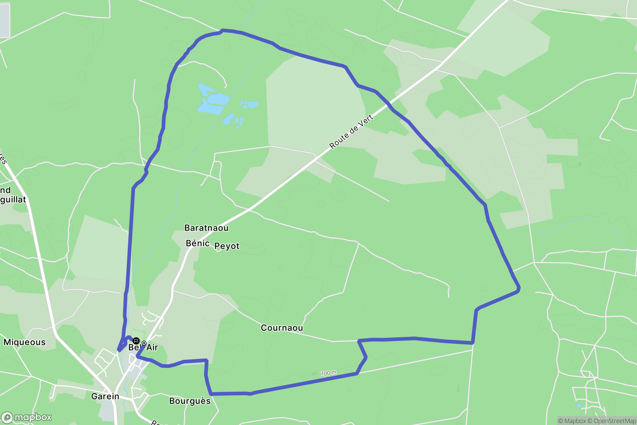 Garein : carte du parcours de randonnée - France