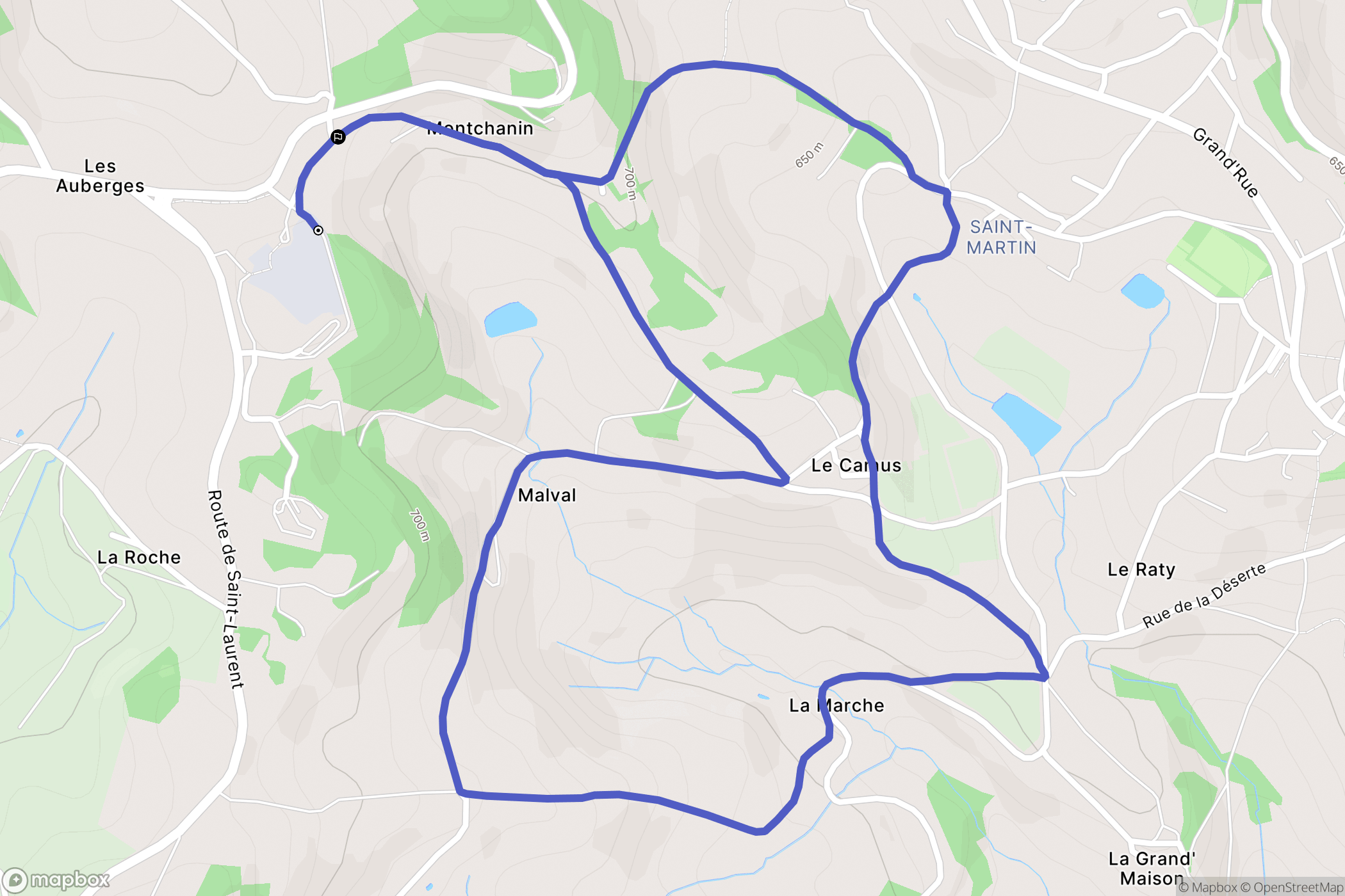 Montrottier : carte du parcours de randonnée - France