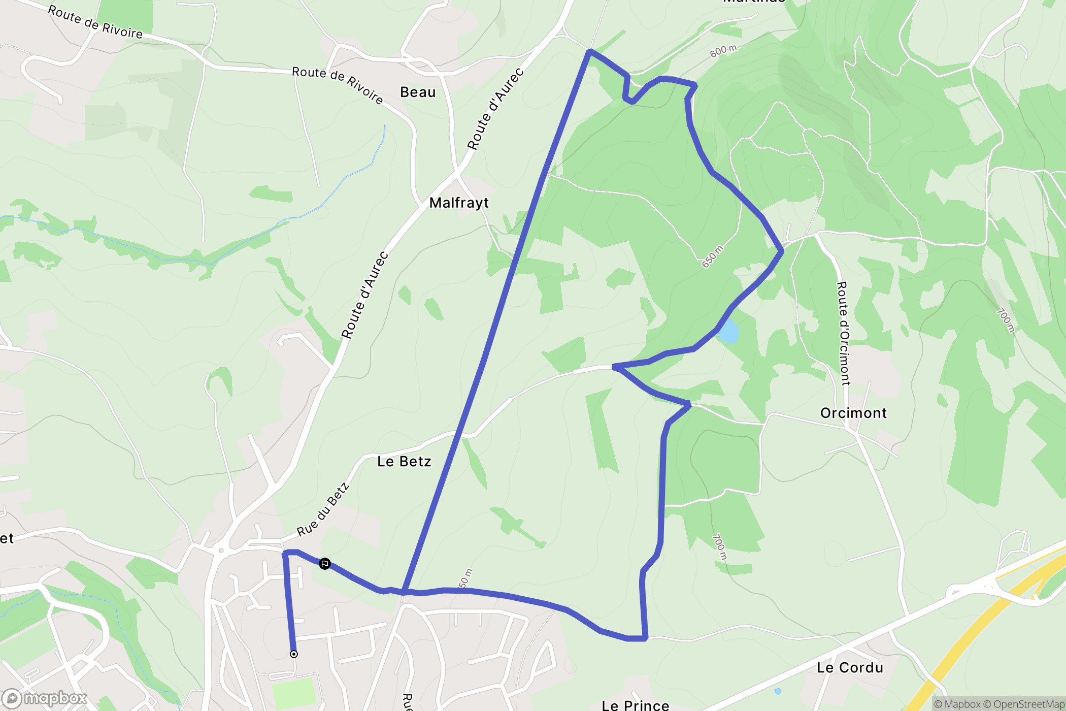 Monistrol-sur-Loire : carte du parcours de randonnée - France
