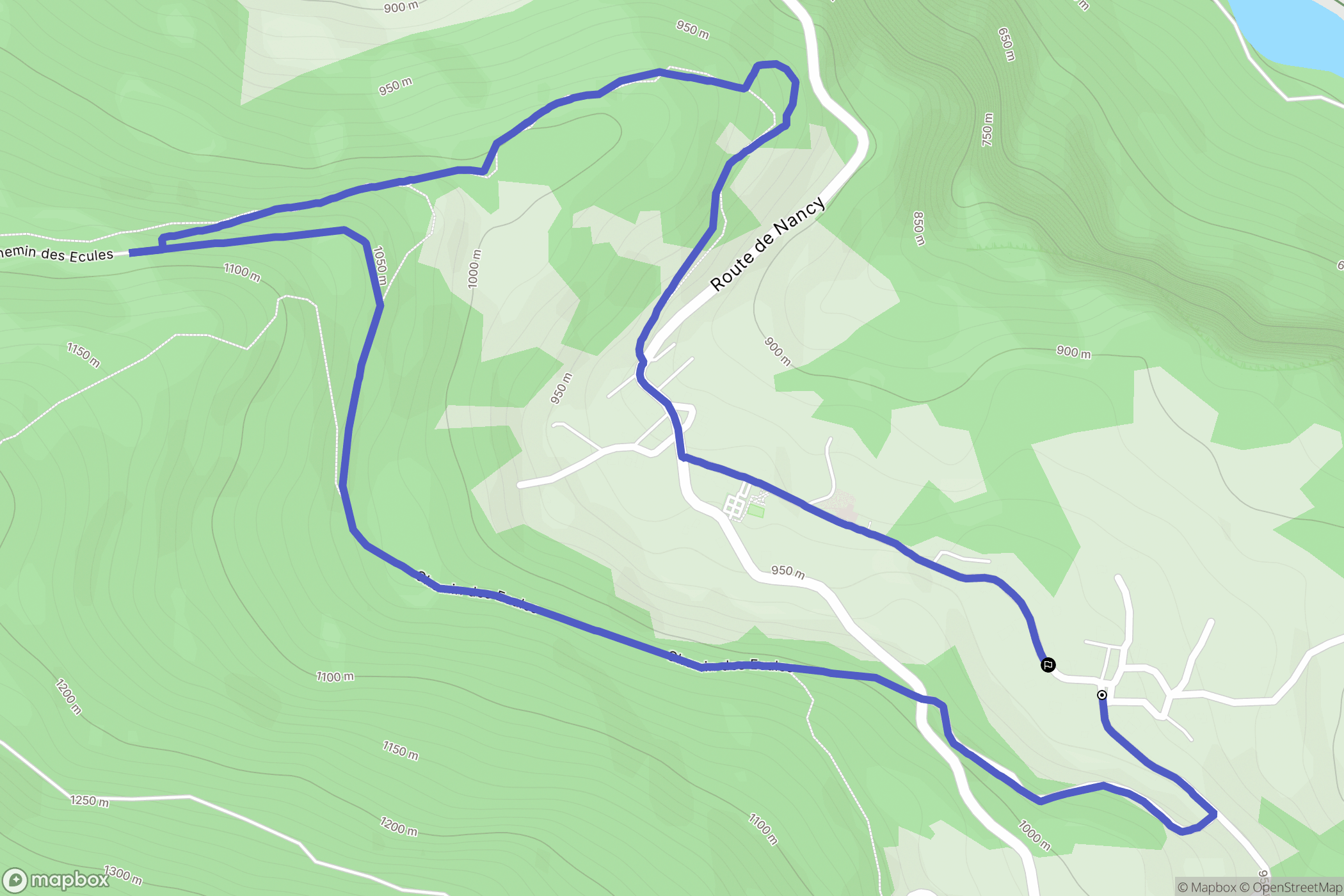 Nancy-sur-Cluses : carte du parcours de randonnée - France