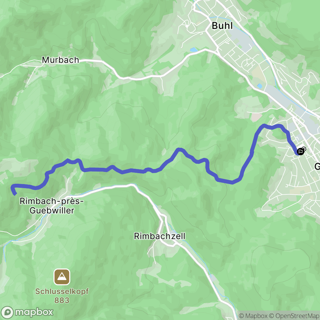 Guebwiller : carte du parcours de randonnée - France