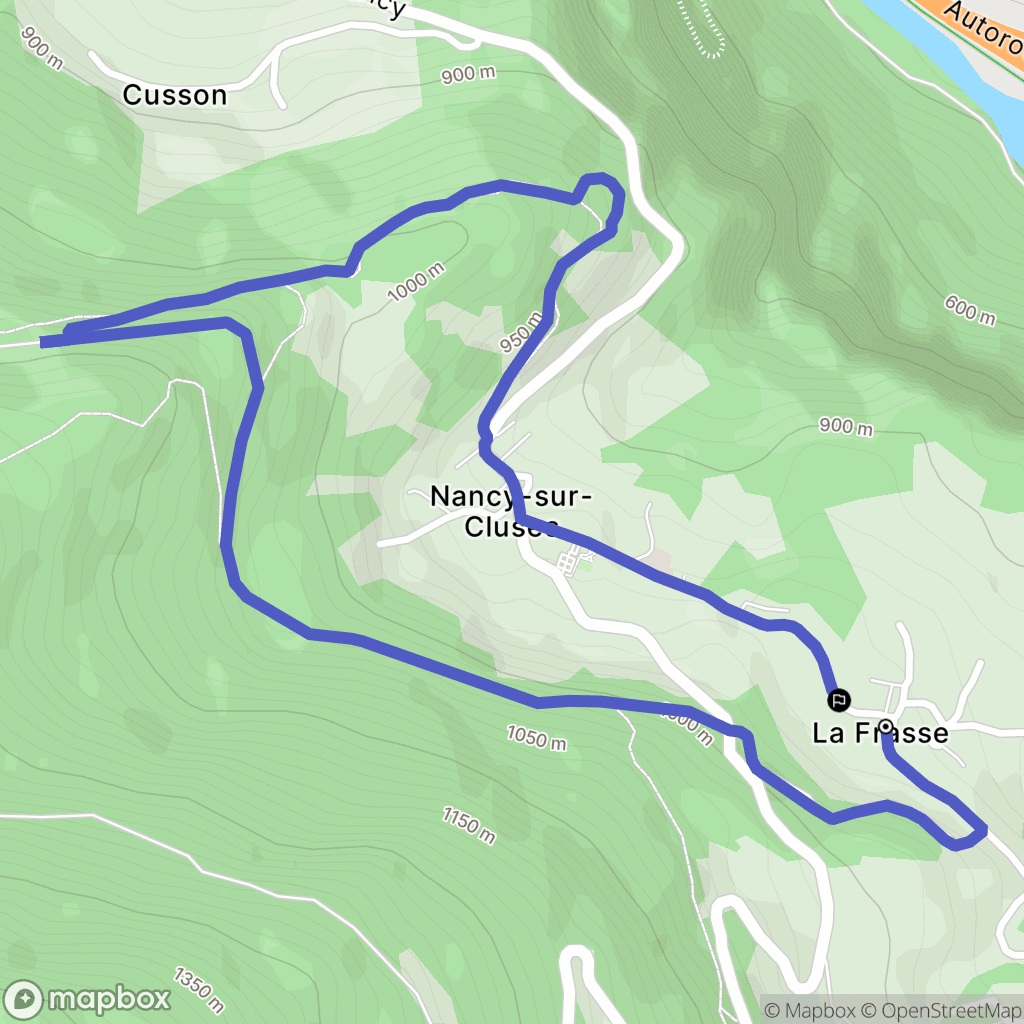 Nancy-sur-Cluses : carte du parcours de randonnée - France