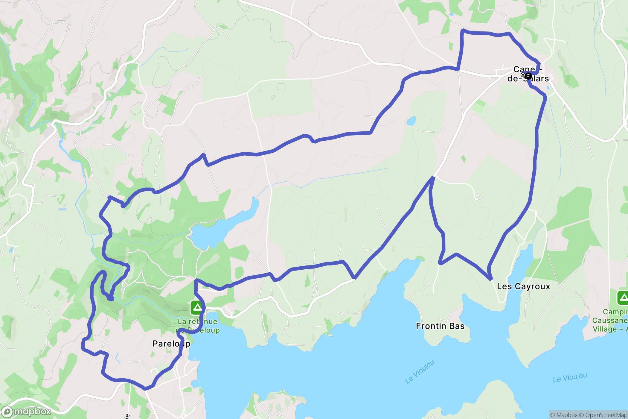 Canet-de-Salars : carte du parcours de randonnée - France