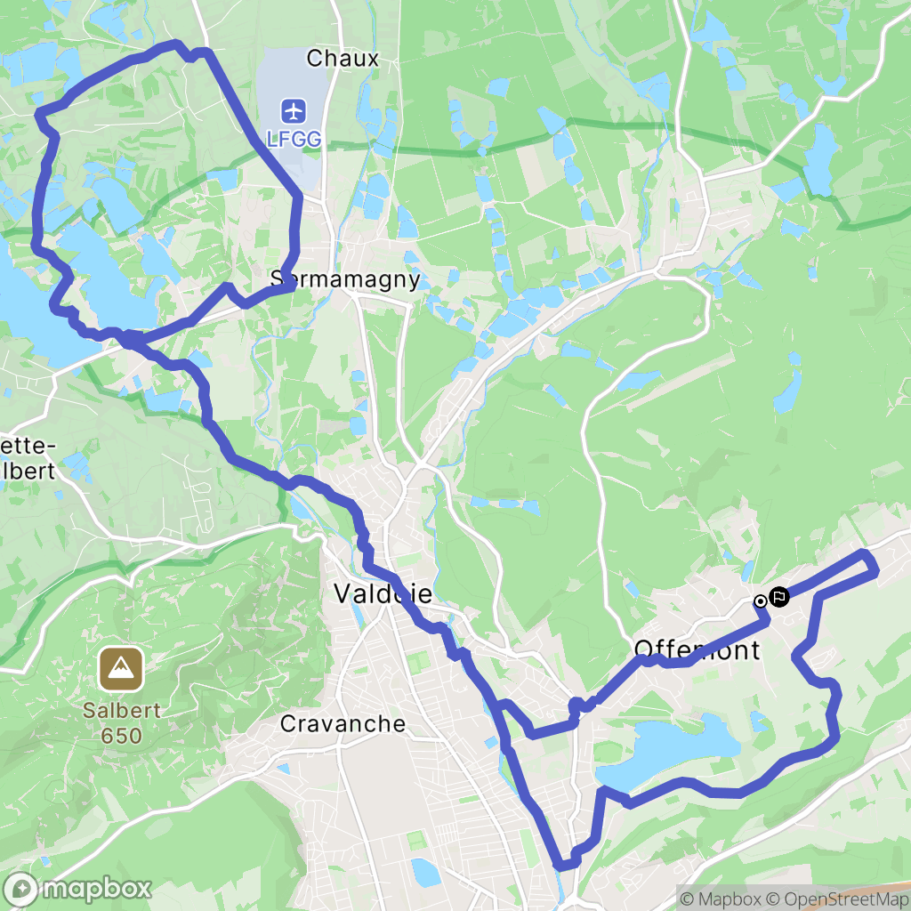 Offemont : carte du parcours de randonnée - France