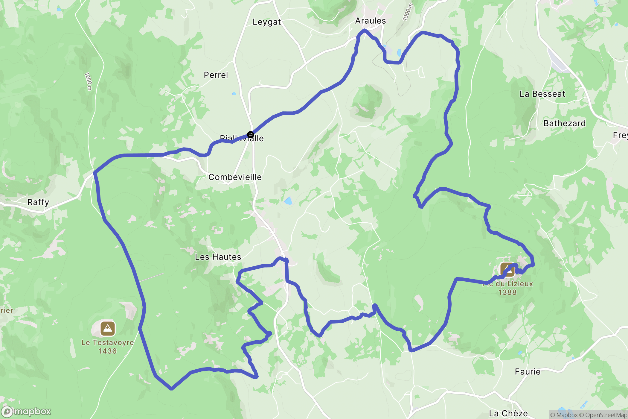 Araules : carte du parcours de randonnée - France