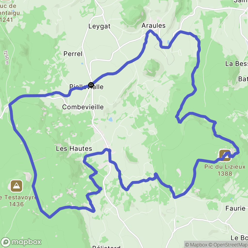 Araules : carte du parcours de randonnée - France