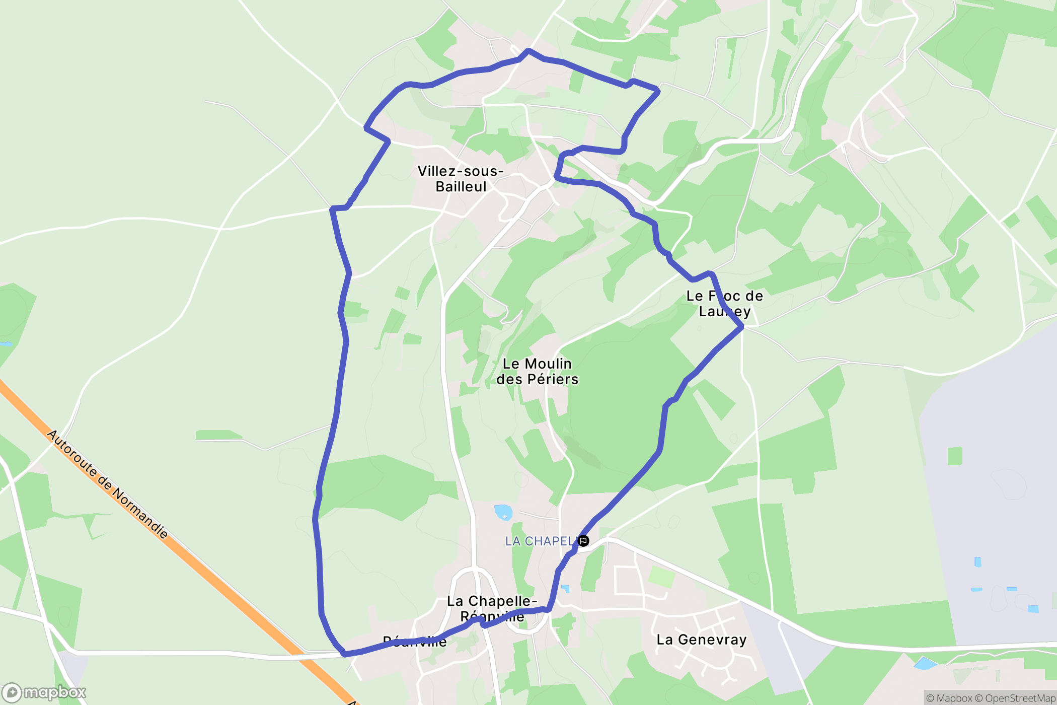 La Chapelle-Longueville : carte du parcours de randonnée - France