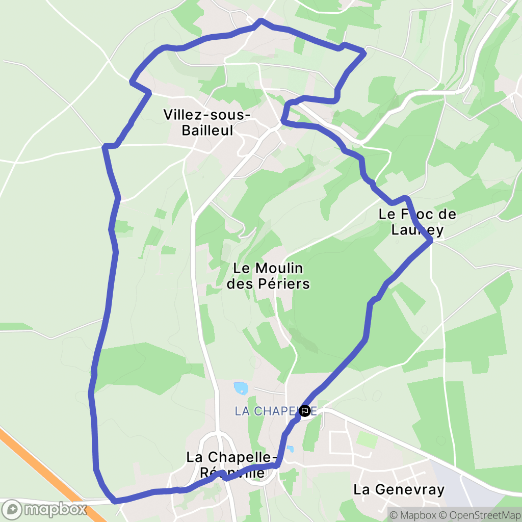 La Chapelle-Longueville : carte du parcours de randonnée - France