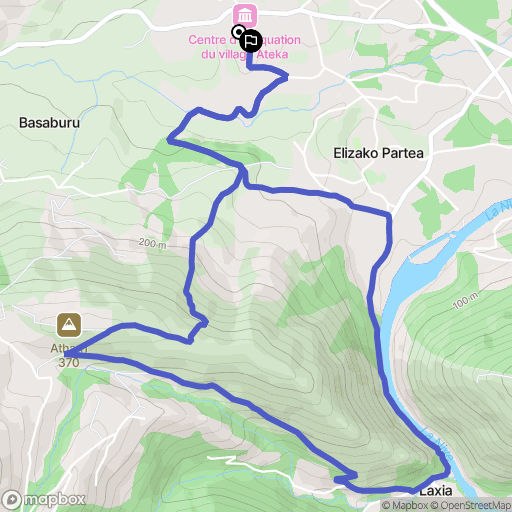 Itxassou : carte du parcours de randonnée - France