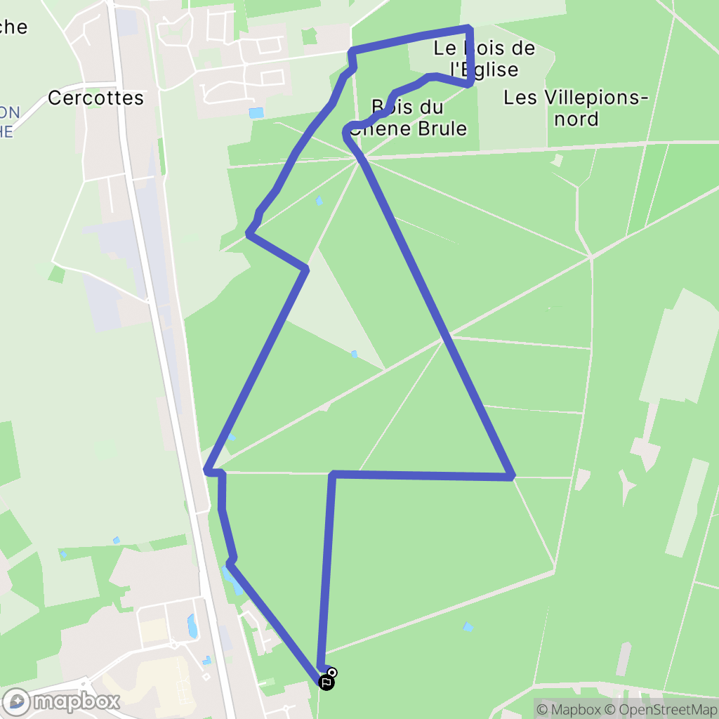 Saran : carte du parcours de randonnée - France