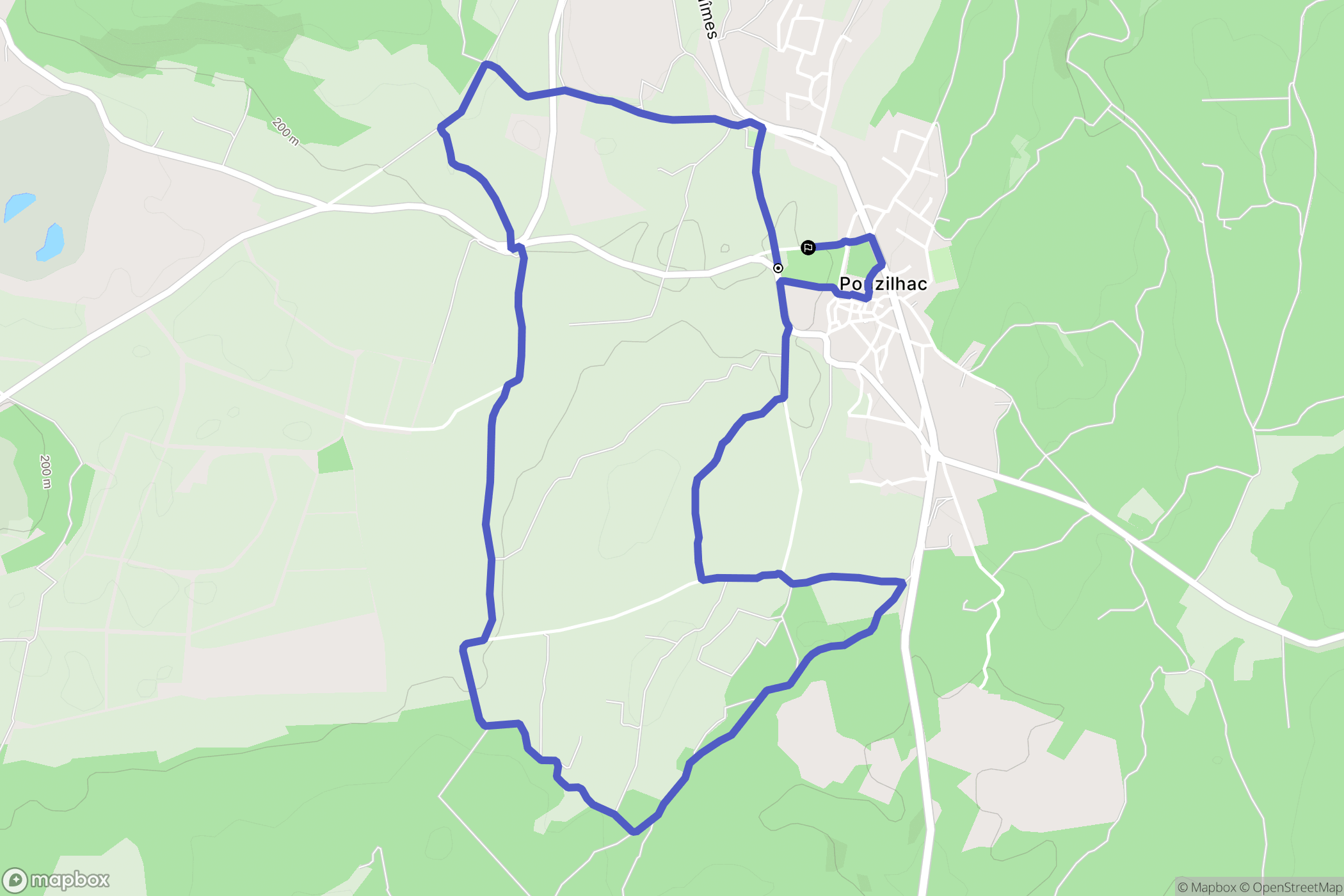 Pouzilhac : carte du parcours de randonnée - France